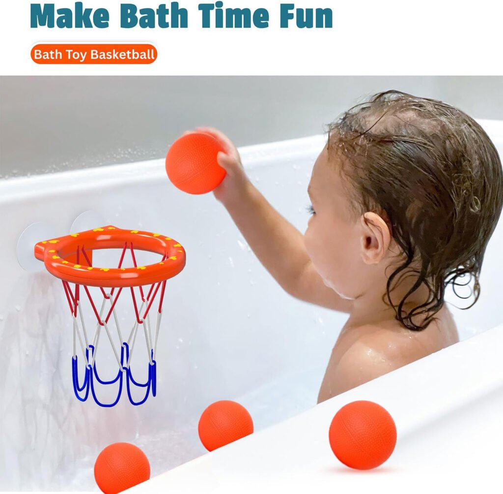 Marppy Bath Toy Basketball Hoop for Toddlers Kids and Boys