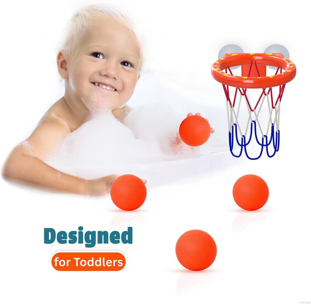 Marppy Bath Toy Basketball Hoop for Toddlers Kids and Boys