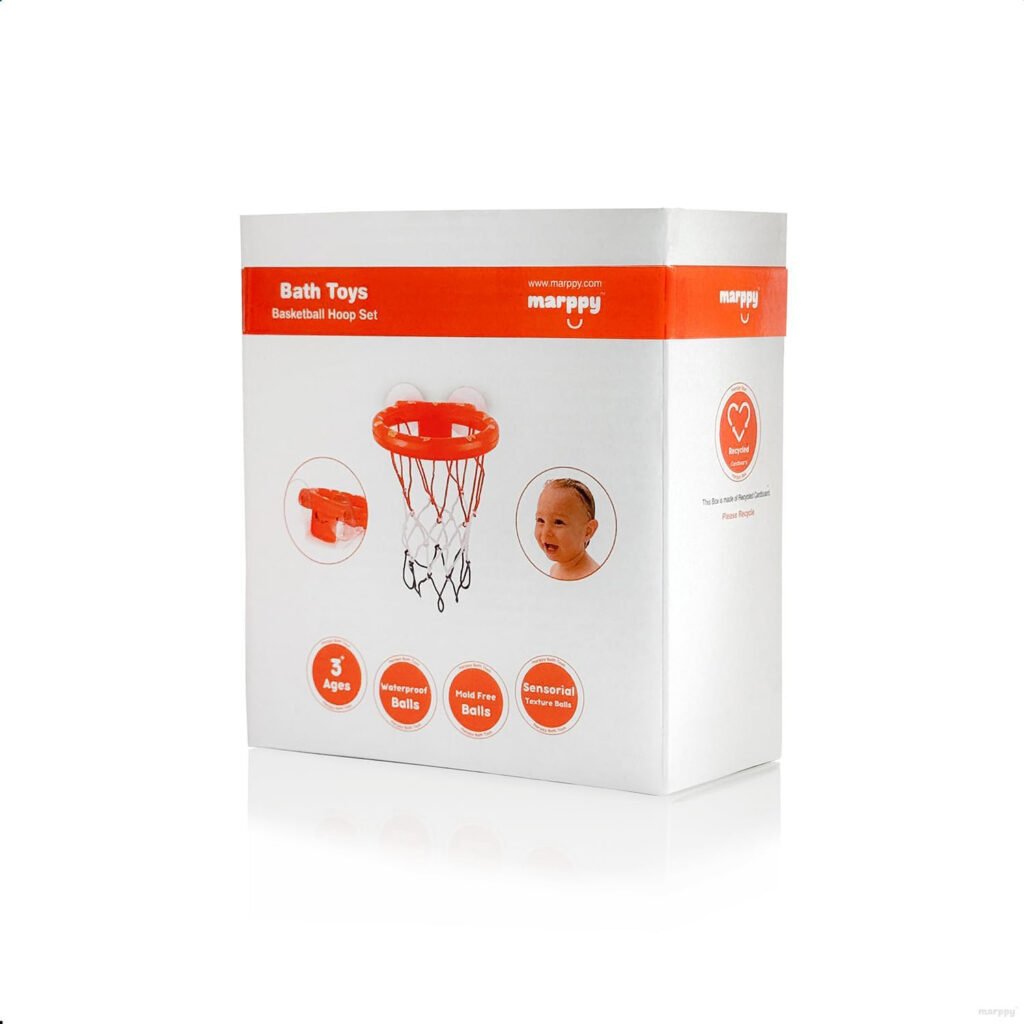 Marppy Bath Toy Basketball Hoop for Toddlers Kids and Boys