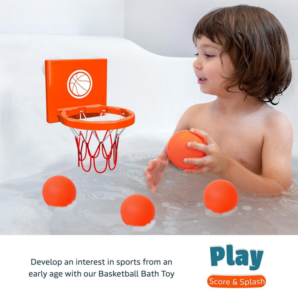 Marppy Bath Toy Basketball Hoop for Toddlers Kids and Boys