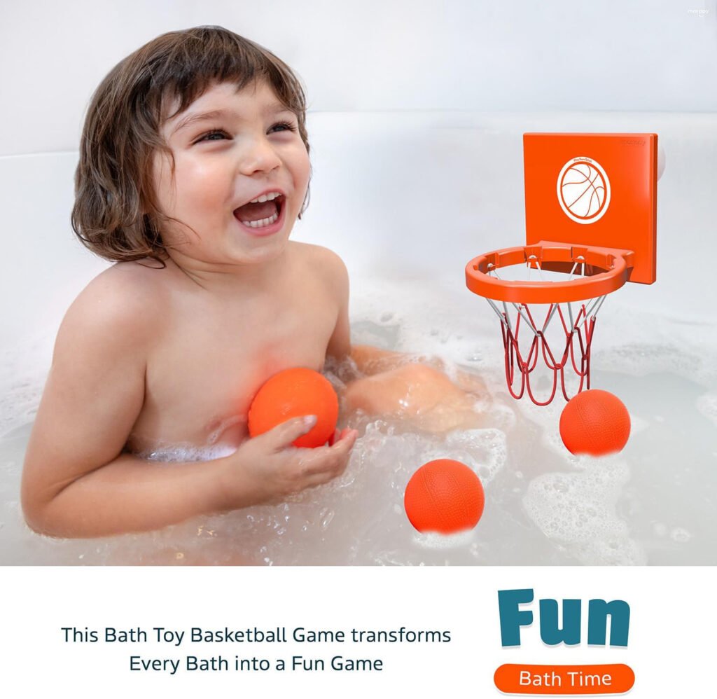 Marppy Bath Toy Basketball Hoop for Toddlers Kids and Boys
