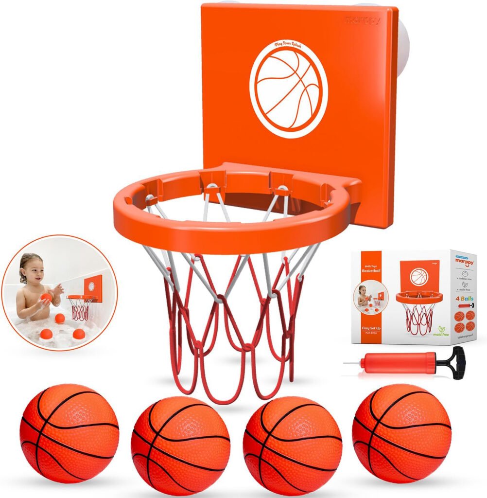 Marppy Bath Toy Basketball Hoop for Toddlers Kids and Boys