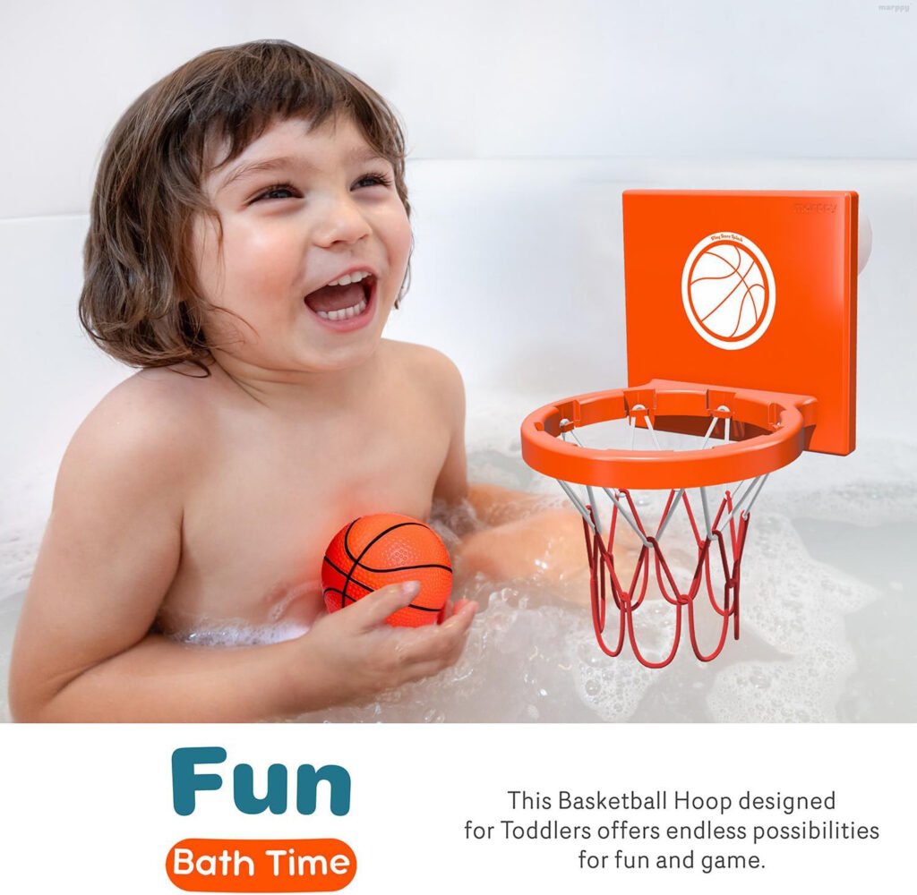 Marppy Bath Toy Basketball Hoop for Toddlers Kids and Boys