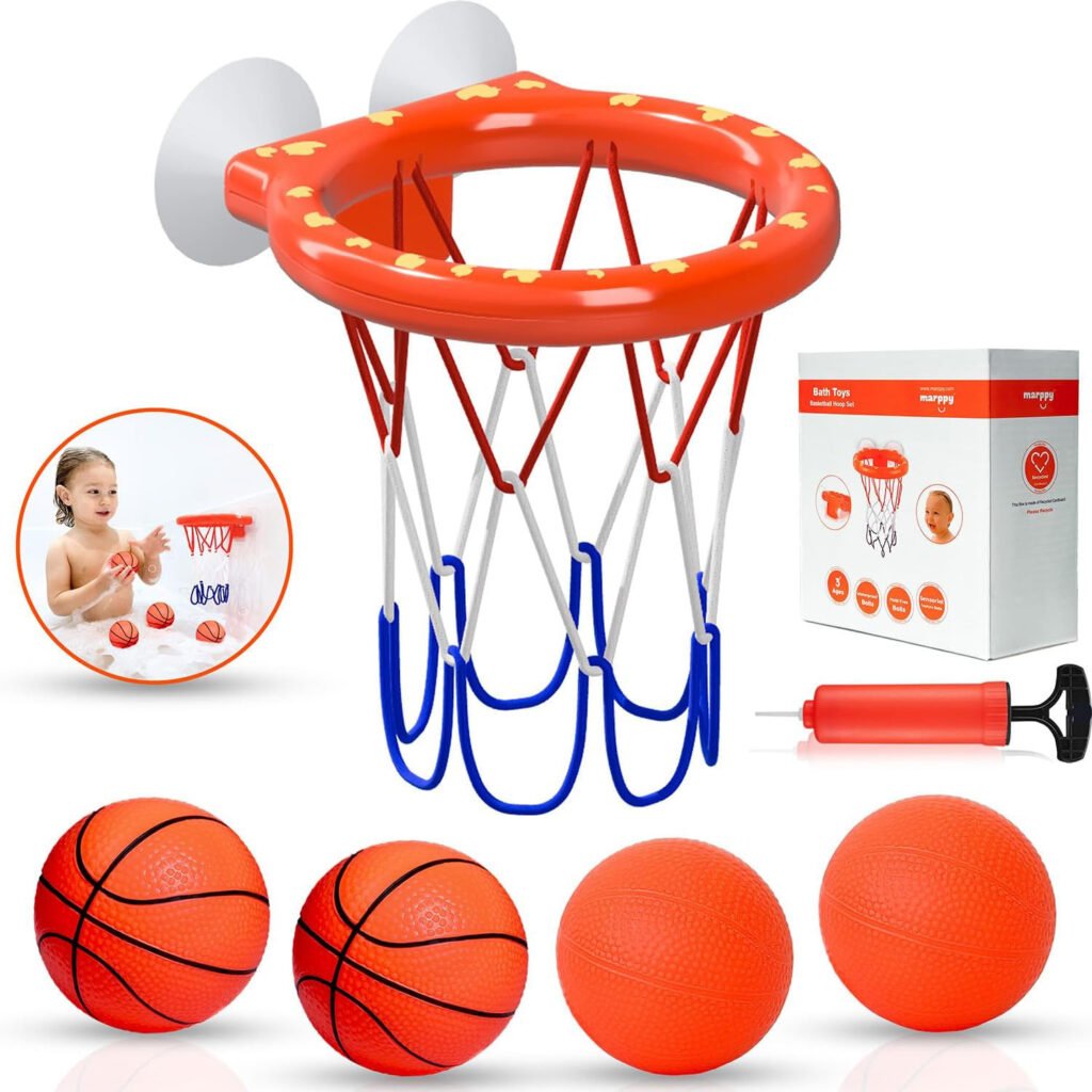 Marppy Bath Toy Basketball Hoop for Toddlers Kids and Boys