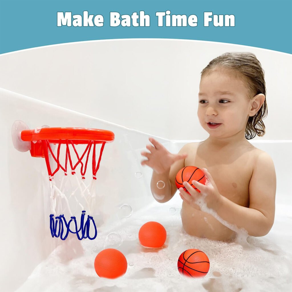 Marppy Bath Toy Basketball Hoop for Toddlers Kids and Boys