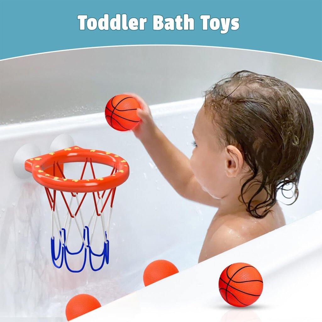 Marppy Bath Toy Basketball Hoop for Toddlers Kids and Boys
