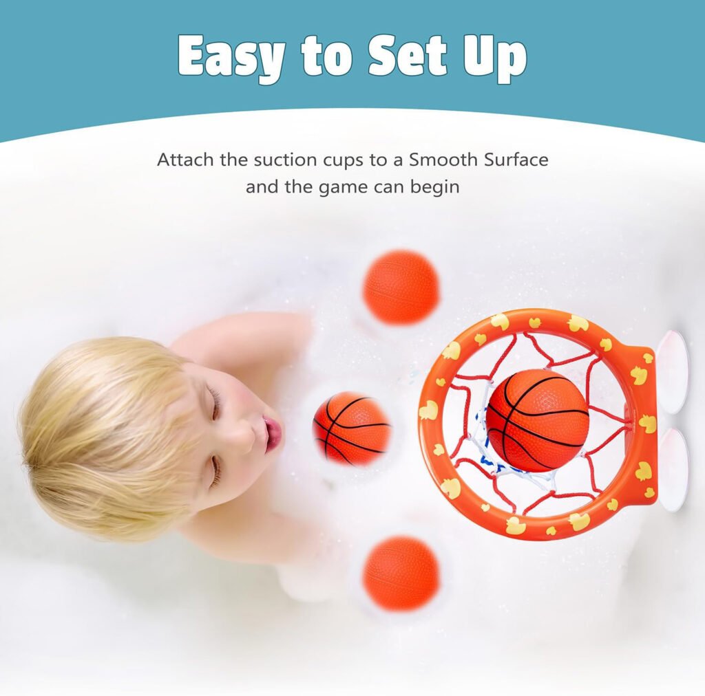 Marppy Bath Toy Basketball Hoop for Toddlers Kids and Boys