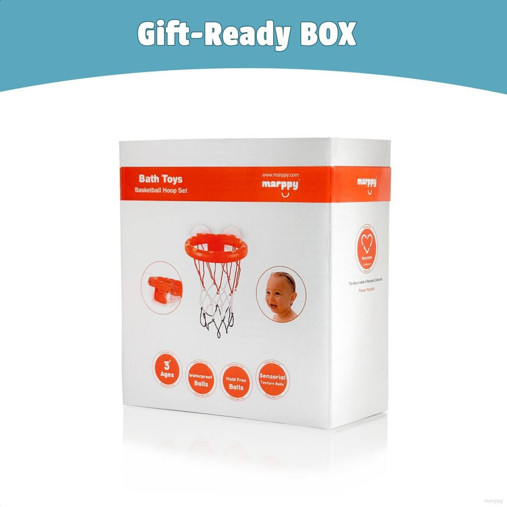 Marppy Bath Toy Basketball Hoop for Toddlers Kids and Boys